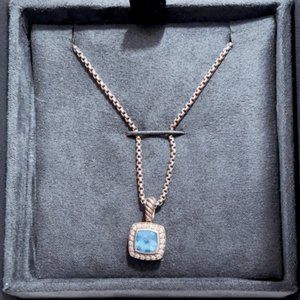 Albion Petite Pendant w/ Blue Topaz & Diamonds